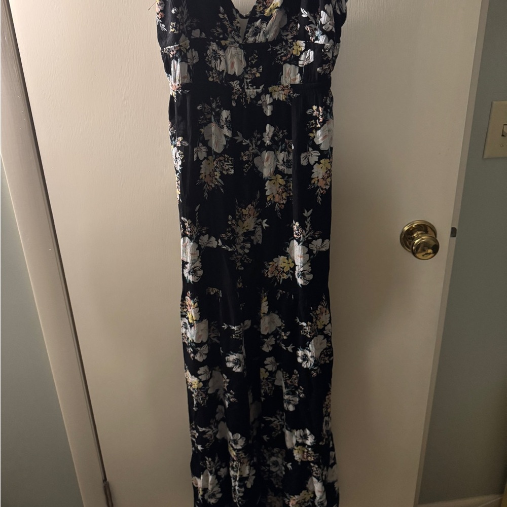 ASOS Black and White Floral Maxi Dress